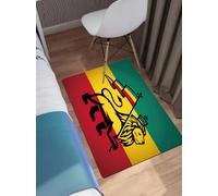 OHAGS Tapis de Bain Antidérapant,Tapis de Douche Absorbant Lavable en Machine,Drapeau Rastafari avec Lion - Chemin de détourage Inclus,Carnaval d,Doux pour Salle de Bain,60x90 CM