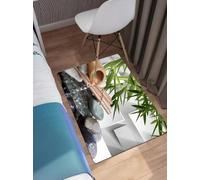 OHAGS Tapis de Bain Antidérapant,Tapis de Douche Absorbant Lavable en Machine,Feuille, Zen Zen Bambou Spa Asiatique Zen Pierre Débit d'eau,Carnaval d,Doux pour Salle de Bain,60x90 CM