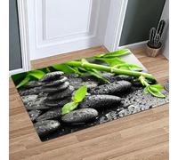 OHAGS Tapis de Bain Antidérapant,Tapis de Douche Absorbant Lavable en Machine,Pierres Zen Noires et Plante dans l'eau,Carnaval d,Doux pour Salle de Bain,40x60 CM