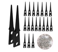 Ohamtes Lot de 10 paires de pinces de rechange antistatiques ESD-242 en acier inoxydable avec embouts remplaçables en fibre de carbone, équipées de vis de verrouillage