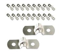 Ohamtes Lot de 20 colliers de serrage de 5 mm, colliers de serrage en acier inoxydable 201, colliers de serrage à deux trous, clips de tuyau en forme de U, colliers de serrage de selle