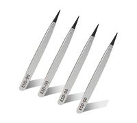 Ohamtes Lot de 4 pinces à épiler pointues interchangeables ESD-00, pince à épiler antistatique, pince à épiler en acier inoxydable, emballage en carton, convient pour PCB, entretien des produits