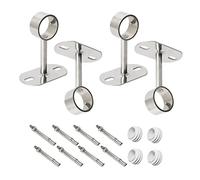 Ohamtes Lot de 4 supports de fixation ID32 mm, longueur 100 mm, pour tringle à vêtements, tringle à rideau de douche, support de tringle à rideau, convient pour montage au plafond ou au mur