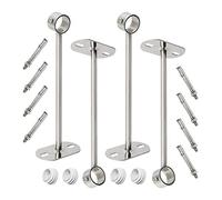 Ohamtes Lot de 4 supports de fixation pour tringle à vêtements ID25 mm, longueur 300 mm, cadre de support de tringle à rideau, convient pour montage au plafond ou au mur