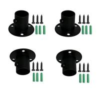 Ohamtes Lot de 4 supports de fixation réglables en acier inoxydable noir mat avec trou de 19 mm de diamètre