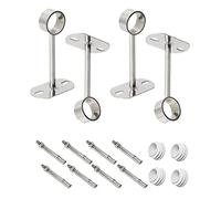 Ohamtes Lot de 4 supports de tringle à rideaux ID32 mm, longueur 200 mm, support de tringle à rideaux, convient pour montage au plafond ou au mur