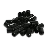 Ohamtes Lot de 50 embouts en caoutchouc PVC noir ID8 mm - Embouts flexibles en vinyle - Bouchons ronds de protection pour filetage de boulon