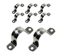 Ohamtes Lot de 8 colliers de serrage de 40 mm, colliers de serrage en acier inoxydable 201, colliers de serrage à deux trous, clips de tuyau en forme de U, colliers de serrage de selle