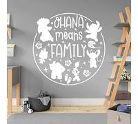 Ohana Means Family Sticker mural pour enfant Lilo et Stitch Blanc