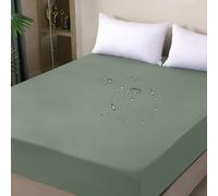 ohano Protège-matelas imperméable, 160 x 200 cm, Drap-housse, Housse de matelas imperméable et respirante, alèse d'incontinence, protection contre l'humidité, pour toutes les saisons, vert
