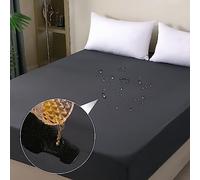 ohano Protège-matelas imperméable, 90 x 200 cm, Drap-housse, Housse de matelas respirante, Protège-matelas pour incontinence, Protection contre l'humidité, pour toutes les saisons, Gris foncé