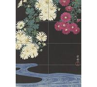 Ohara Koson Chrysanthemums Running Water Japanese XL Giant Panel Poster (8 Sections) Eau Japonais Affiche