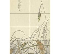 Ohara Koson Grasshoppers On Rice Plants Painting XL Giant Panel Poster (8 Sections) Plante La peinture Affiche