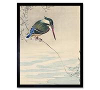 Ohara Koson Kingfisher Bird Japanese Painting Art Print Framed Poster Wall Decor 12x16 inch Roi Oiseau Japonais La peinture Affiche mur Dco