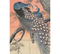 Ohara Koson Two Peacocks On Tree Branch Painting XL Giant Panel Poster (8 Sections) Arbre La peinture Affiche