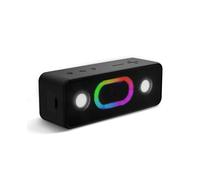 OHAYO Enceinte Bluetooth Portable, autonomie 24h, étanche IPX6, stéréo 16W, 5 Effets d’éclairage RVB, Bluetooth 5.3, Fonction TWS, idéale pour Voyages, Sport, Camping et activités extérieures, Noir