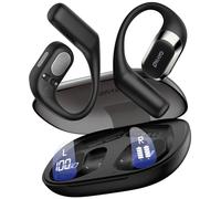 OHAYO T10 Écouteurs Bluetooth Sport Open-Ear, 40 h, IPX6, Micro ENC | 10 h + 30 h avec boîtier, maintien sûr, son directionnel, écran LED et commandes tactiles pour running, vélo et fitness