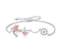 OHAYOO Bracelet ancre pour femme en argent 925 avec pendentif ancre avec roses, foi, amour, espoir, bijoux pour femme et mère