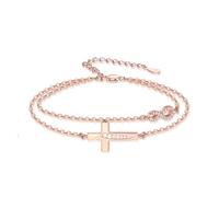 OHAYOO Bracelet Croix Infini en Argent Sterling 925 pour Femme - Symbole de Foi - Bijoux pour Maman