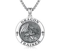 OHAYOO Chaîne dragon en argent sterling 925 avec pendentif dragon - Bijou viking pour homme et femme