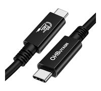 OHBUYAGN Câble USB4 80Gbps 0,5m, Bande passante unidirectionnelle jusqu'à 120Gbps, puissance de charge 240W 5A, vidéo 16K@30Hz 8K@60Hz, profondeur de couleur 12bits pour Thunderbolt 5/4, USB 4, SSD