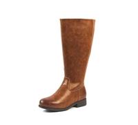 OHC - ORANGE Model - Women's High Boots for Wide Feet and Calves, 2XL - Removable Double Insole. 3.5 cm Heel - Zip Closure - Comfortable Casual Style