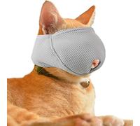 OHCOZZY Muselière pour Chat avec Maille Respirante, Masque de Protection buccale pour Chat pour Empêcher Les Morsures Mâchages Toilettages(XS, Gris)
