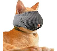 OHCOZZY Muselière pour Chat avec Maille Respirante, Masque de Protection buccale pour Chat pour Empêcher Les Morsures Mâchages Toilettages (M, Noir)