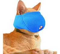 OHCOZZY Muselière pour Chat avec Maille Respirante, Masque de Protection buccale pour Chat pour Empêcher Les Morsures Mâchages Toilettages Bleu(XS, Bleu)