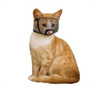 OHCOZZY Muselière pour Chat avec revêtement en Maille Souple, Masque de Protection buccale pour Chat pour Empêcher Les Morsures Mâchages Toilettages(M, Noir)