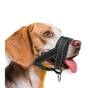 Ohcozzy Muselière pour Chien en Cuir Souple avec réfléchissant pour Chiens de Taille Moyenne et Grande Taille, protège-Bouche Durable, Anti-Morsure, aboiement, Mastication, réglable (Taille M, Noir)