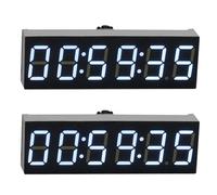 Ohewiiuk Lot de 2 horloges électroniques numériques LED 0,36 6 bits W Deuxième module d'affichage Mémoire d'arrêt Réglage de la luminosité -D