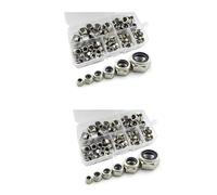 Ohewiiuk Lot de 300 écrous hexagonaux en acier inoxydable 304 pour accessoires de matériel, inserts en nylon, écrous hexagonaux auto-bloquants M3 M5 M6 M8 M10