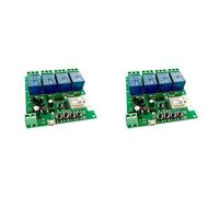 Ohewiiuk Zigbee Tuya Smart 4CH Lot de 2 modules relais DC5 V 7-32 V RF433 MHz Télécommande Interrupteur d'éclairage Fonctionne avec Alexa Home