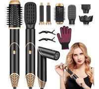 OHFAMO Air Styler 6 en 1 Kit Coiffure Multifonction, Sèche Cheveux, Brosse Soufflante Rotative, Fer à Friser, Peigne Lissant, Brosse Chauffante et Diffuseur pour Boucler, Lisser et Donner du Volume
