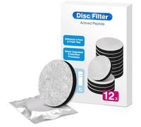 OHFAMO Lot de 12 Filtres à Eau MicroDisc Compatibles avec Brita Fill&Go, Disques Filtrants Emballés Individuellement, Réduisent le Chlore, les Microparticules et les Goûts Indésirables