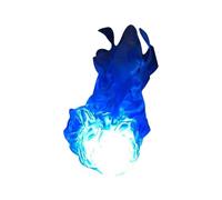 ohfruit Boule de feu flottante créative pour Halloween, accessoire de flamme artificielle, accessoire cool pour fête à la maison, jeux de rôle, accessoires de boule de feu lumineux LED bleu