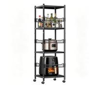 ohfruit Étagère rotative carrée à 5 niveaux, étagère de rangement rotative à 360° avec rotation fluide et base antidérapante pour cuisine, salon, coin quatre couches