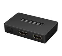 ohfruit Extracteur HDMI 4K Vers Audio Optique Stéréo Jack 3,5 mm, Convertisseur Avec Câble Vers Toslink SPDIF AUX Sortie Support HDCP1.4 Noir
