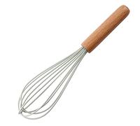 ohfruit Fouet en silicone de 25,4 cm avec poignée en bois, mélangeur à crème, batteur à œufs manuel résistant à la chaleur, noir et vert