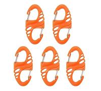 ohfruit Lot de 5 mini mousquetons de type S en acier et plastique léger pour escalade et randonnée - Design compact et portable - Orange