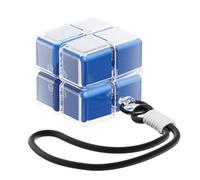 ohfruit Pilulier portable à 4 compartiments avec couvercles indépendants, matériau PP anti-déversement, tient dans une poche de jean et un petit sac, pour voyage quotidien et salle de sport, bleu