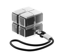 ohfruit Pilulier portable à 4 compartiments avec couvercles indépendants, matériau PP anti-déversement, tient dans une poche de jean et un petit sac, pour voyage quotidien et salle de sport, noir