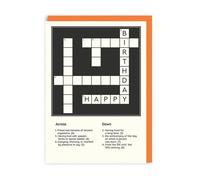 Ohh Deer Biglietto Di Auguri 'happy Birthday Crossword' A6, Arancione/Nero