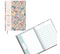 Ohh Deer Cath Kidston Agenda 2026 avec planificateur mensuel et semainier relié en tissu Motif floral Format A6