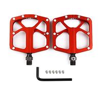 OhhGo 1 Paire de pédales de vélo de Route en Aluminium avec roulement scellé 9/16 (Rouge)