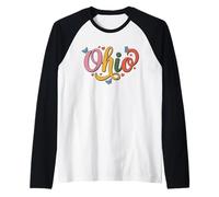 Ohio Butterfly Script Cute Girl State Pride, Women & Kids Manche Raglan