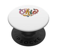 Ohio Butterfly Script Cute Girl State Pride, Women & Kids PopSockets PopGrip Adhésif
