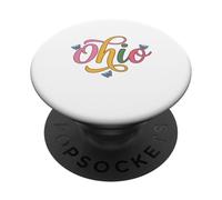 Ohio Butterfly Script Cute Girl State Pride Womens & Kids PopSockets PopGrip Adhésif