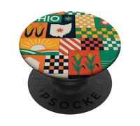 Ohio Patchwork Quilt Modern Midwest Pride Vintage Inspired PopSockets PopGrip Adhésif